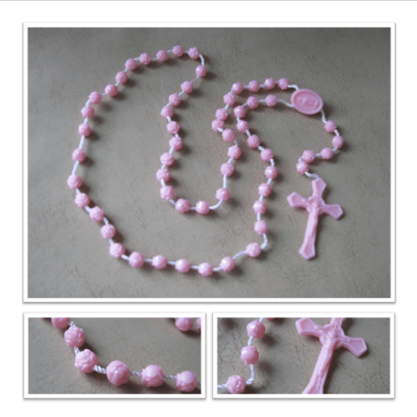 Chapelet - Plastique  rose