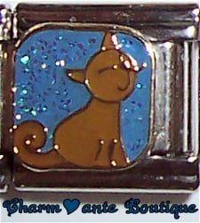 Chat brun sur fond bleu étincelant