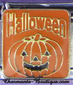 Halloween avec citrouille sur fond orange