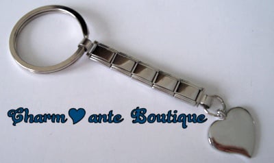 Porte-clés avec cœur argenté