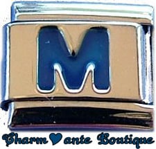 Lettre M bleu