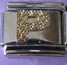 Lettre P doré texturé