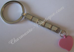 Porte-clés avec cœur rose