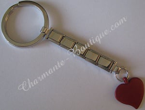 Porte-clés avec cœur rouge