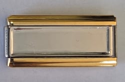 Lot de 10 maillons doubles vierges, côtés dorés et intérieurs argentés, pour créer vos propres maillons photo.